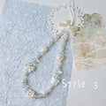 Bow White Phone Charm Long