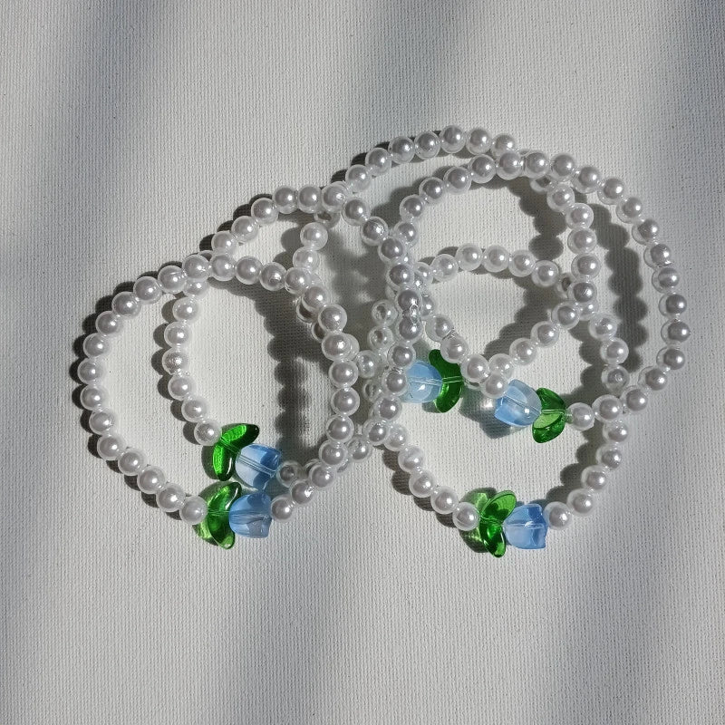Blue Pearl Tulip Bracelet