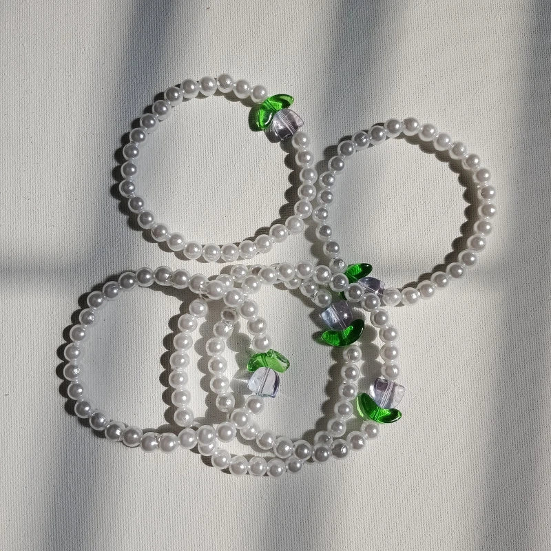 Purple Tulip Pearl Bracelet