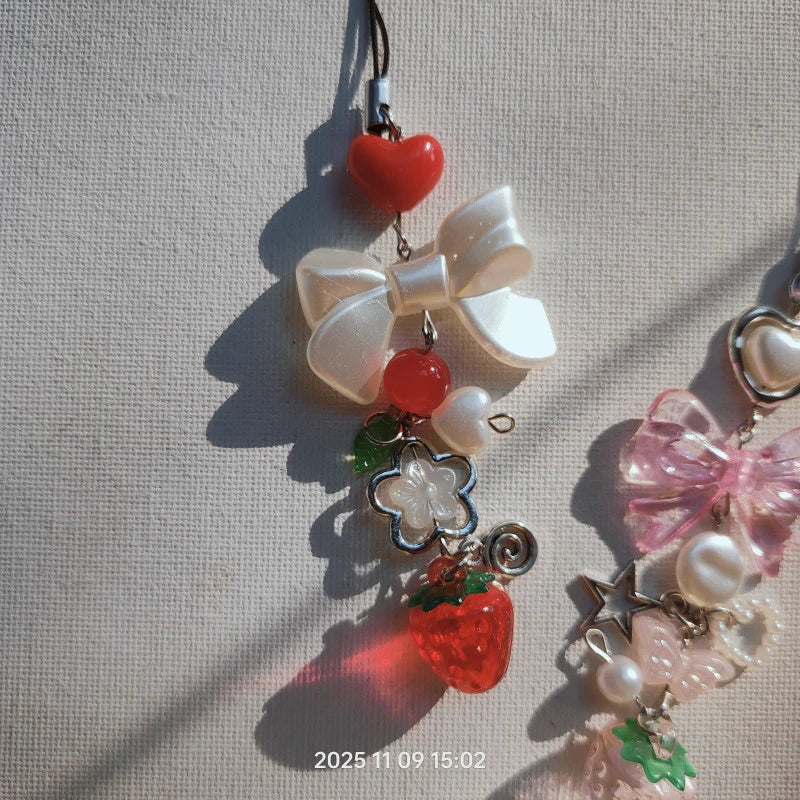Resin Strawberry Phone Charm