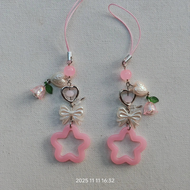Pink Star Phone Charm