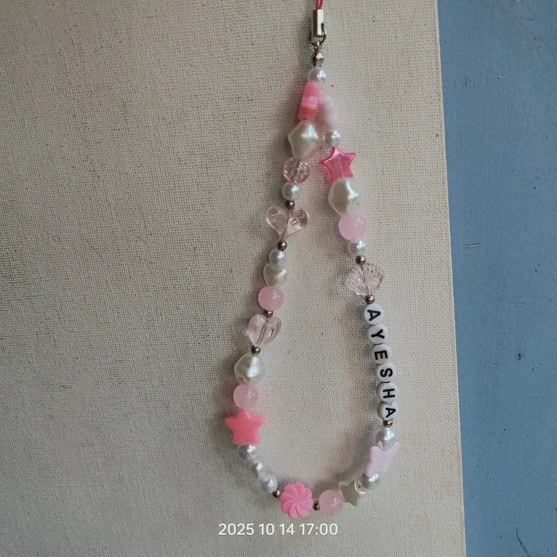 Pink Custom Name Phone Charm