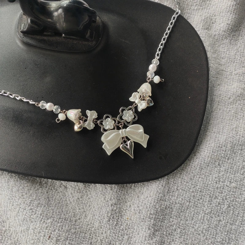 Bow Heart Necklace