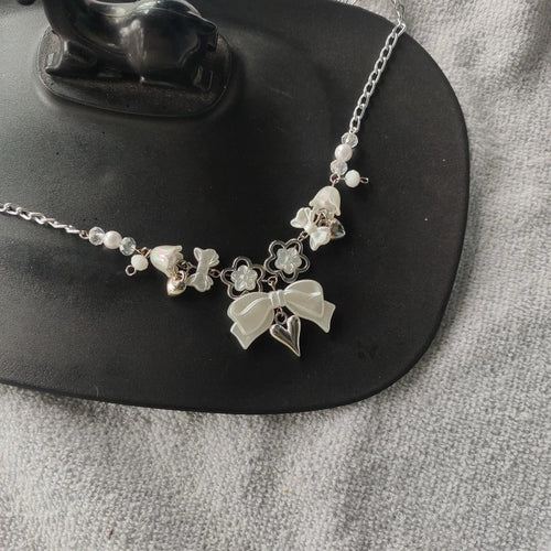 Bow Heart Necklace