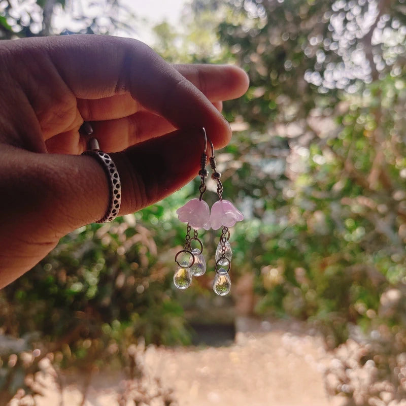 Pink Flower Earrings