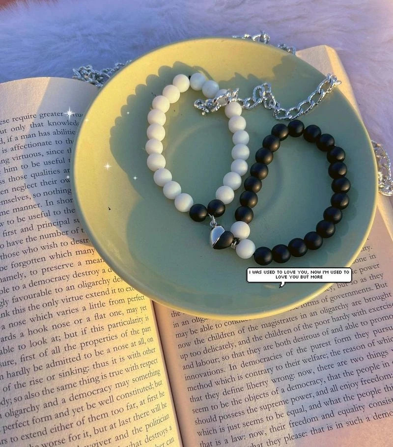 Magnet Heart Couple Bracelet