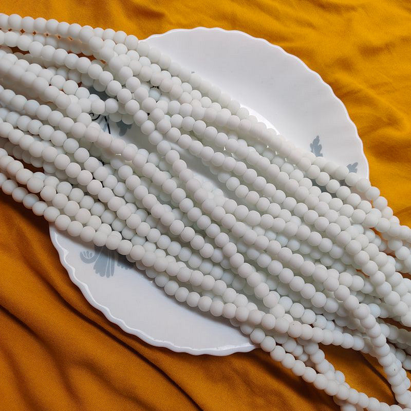 White Matte 8mm Beads