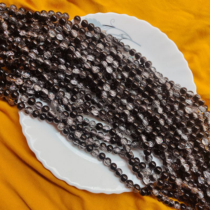 Black Crackle 8mm Beads