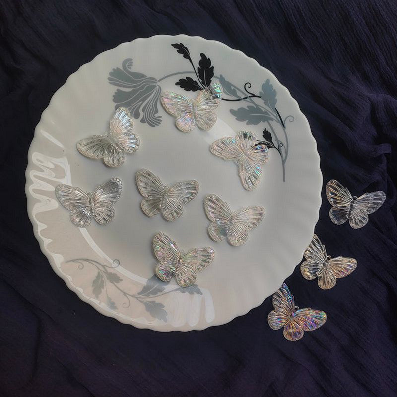 White Holographic Butterfly Per Piece