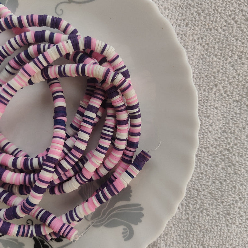 Purple Pink Fimo Beads