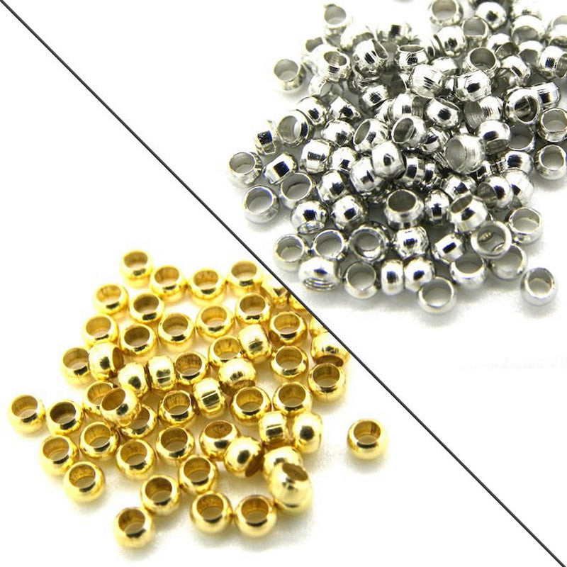Silver Crimp Beads Pack of 150 Pieces