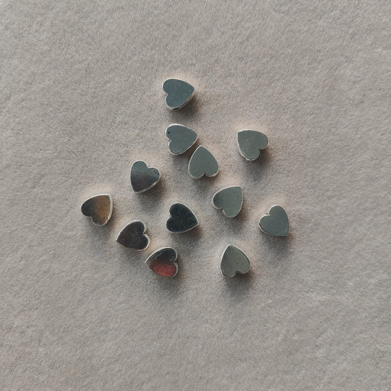 Silver Heart Beads Per Piece