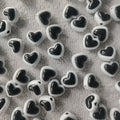 Black and White Heart Beads 6 Pieces