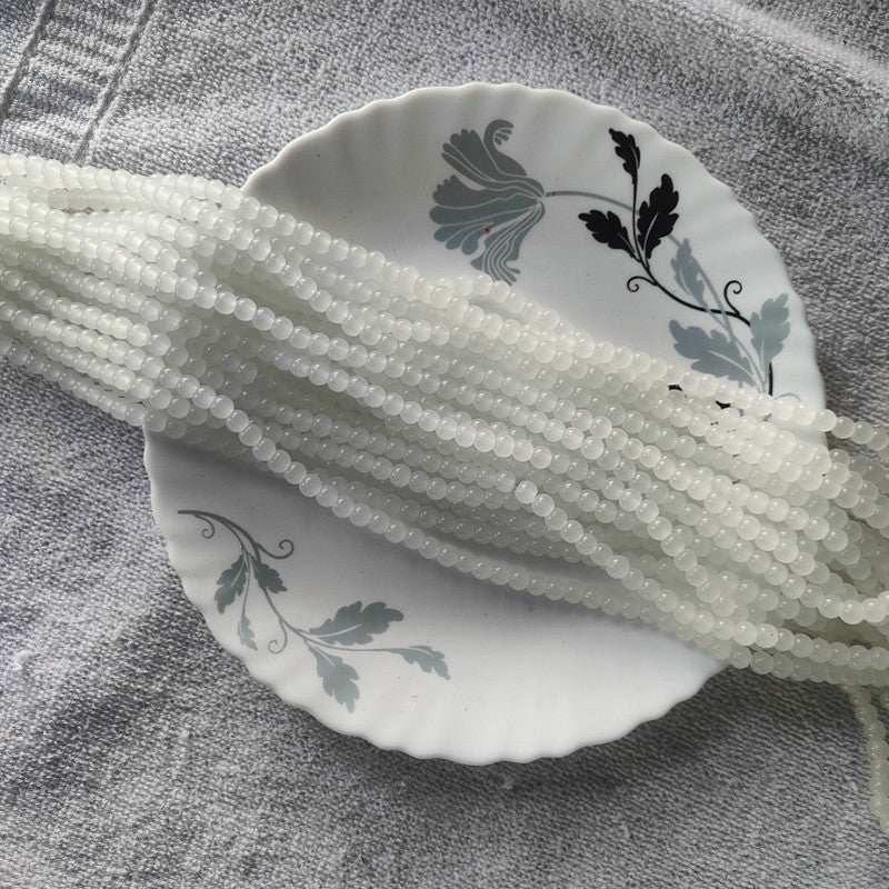 6mm White Glass Beads