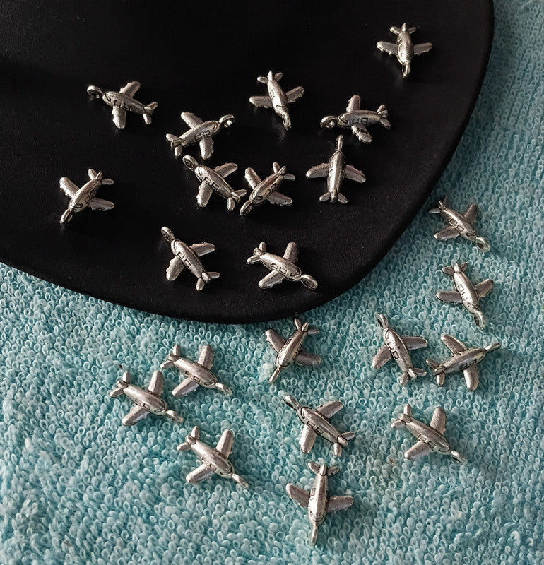 Silver Aeroplane Charm