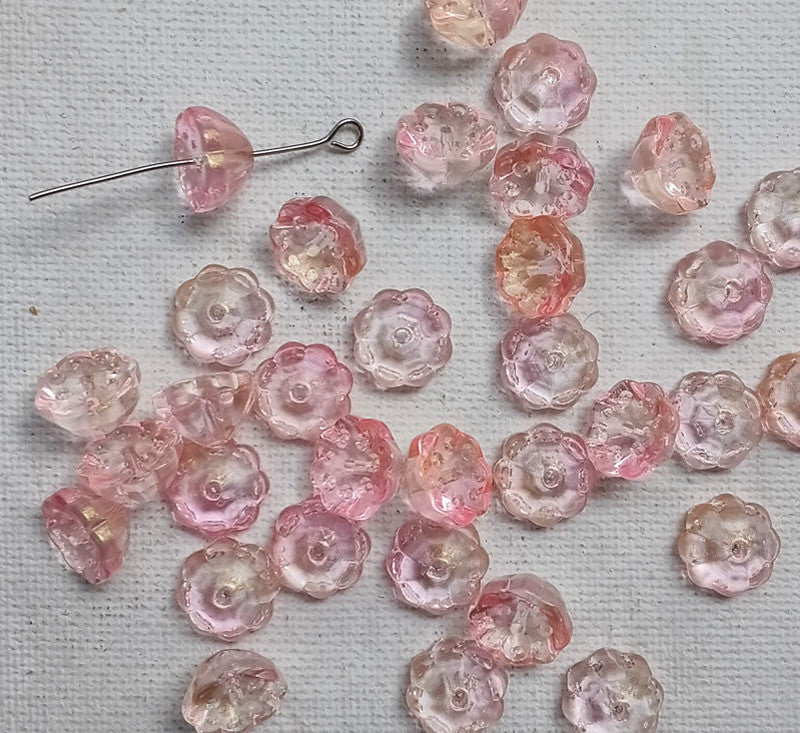 Transparent Pink Glass premium Caps Per Piece
