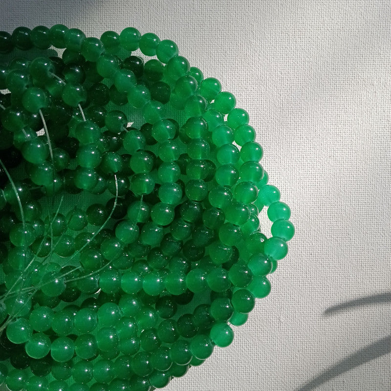 Dark Green Glass 8mm Beads