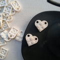 White Lego Heart Pair