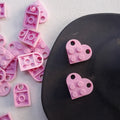 Pink Lego Heart Pair
