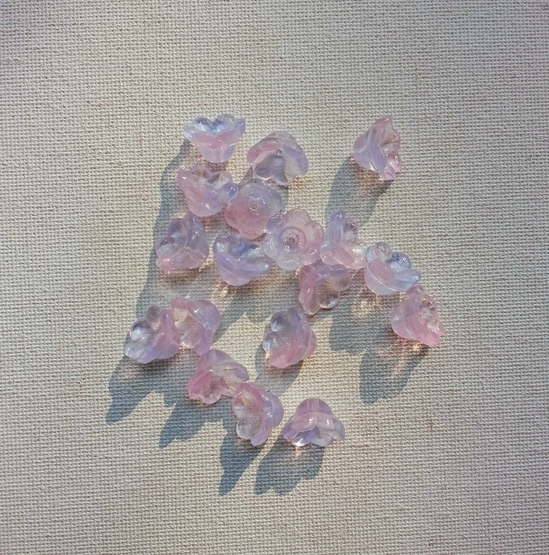 Dual Pink Glass premium Flower Cap Per Piece