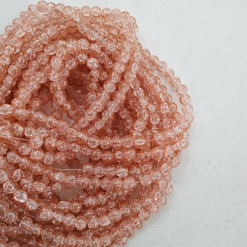 Peach Crackle 8mm Beads