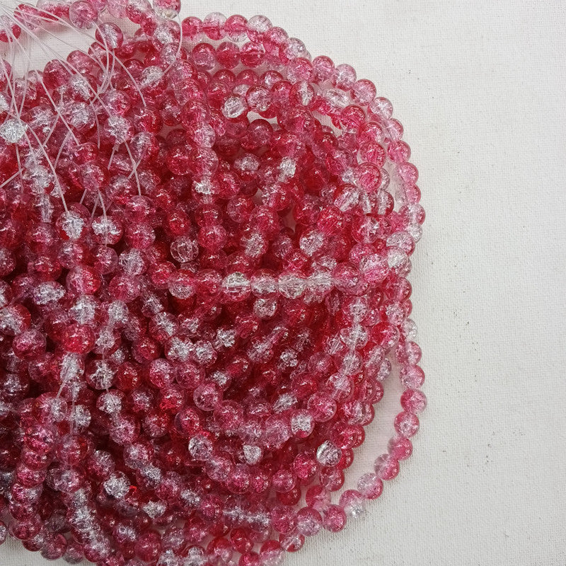 Red Crackle 8mm Beads