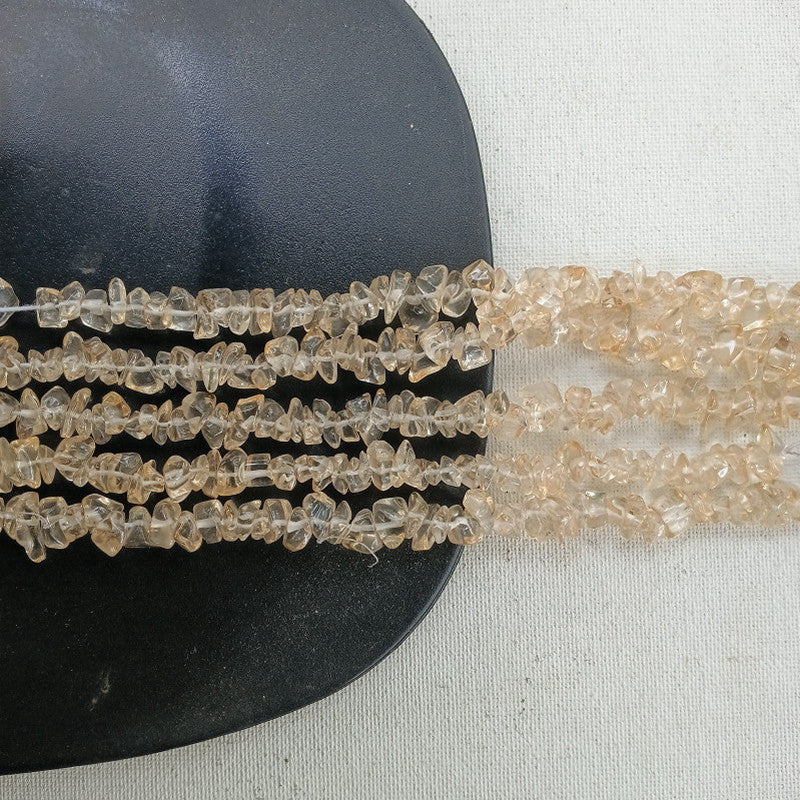 Golden Transparent Chip Beads Per String