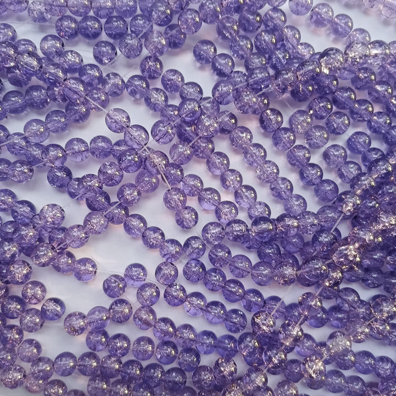 Lavender Crackle 8mm Beads