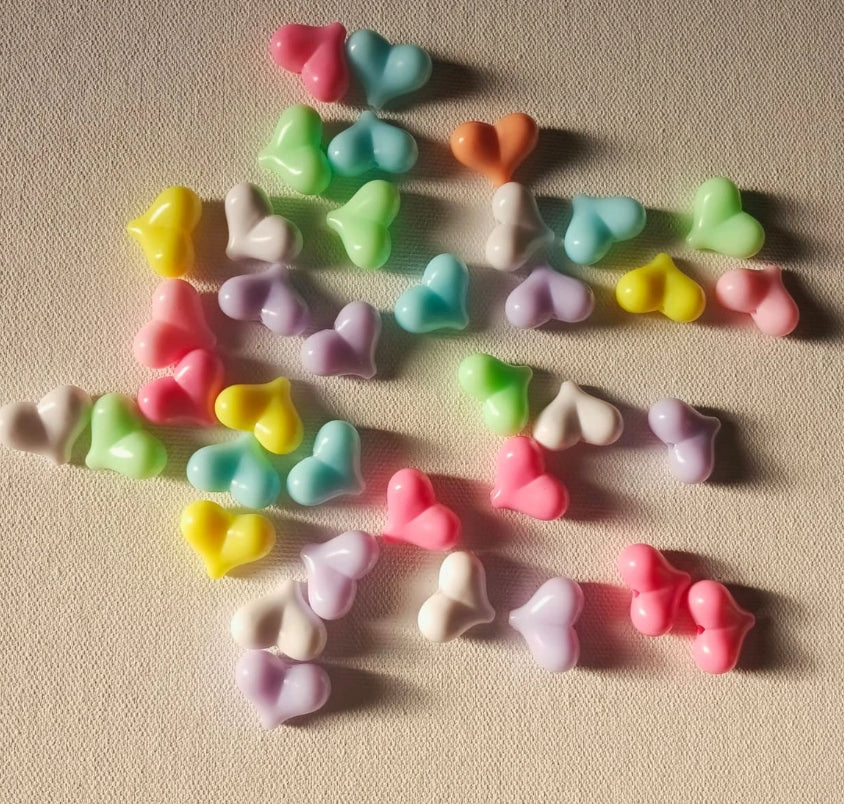 Multi colour puffy heart 10 grm