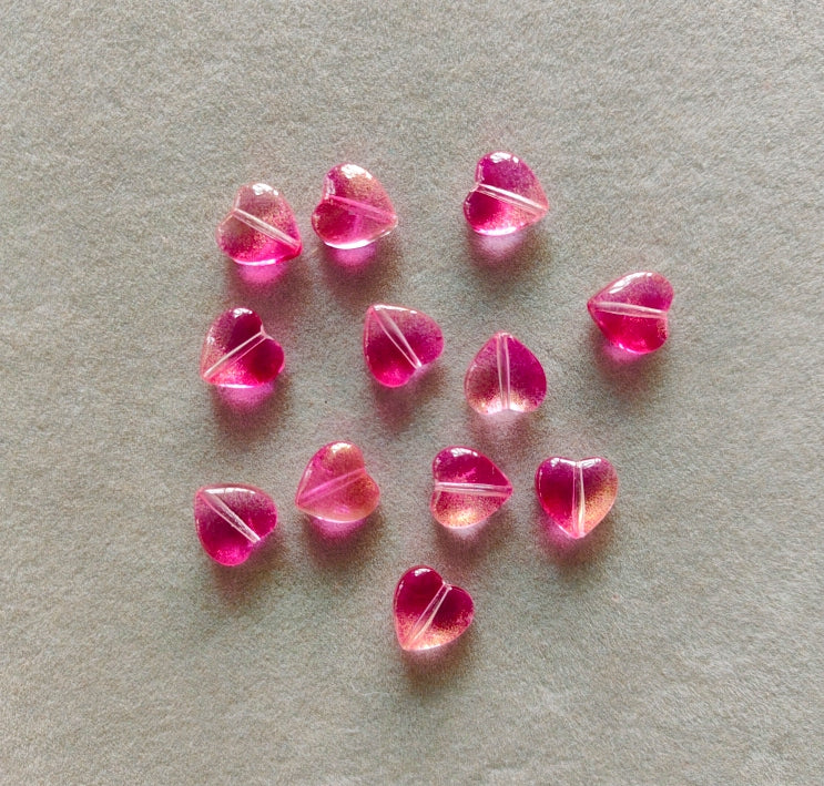 Dark pink glass heart Premium