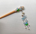 Blue tulip hair pin