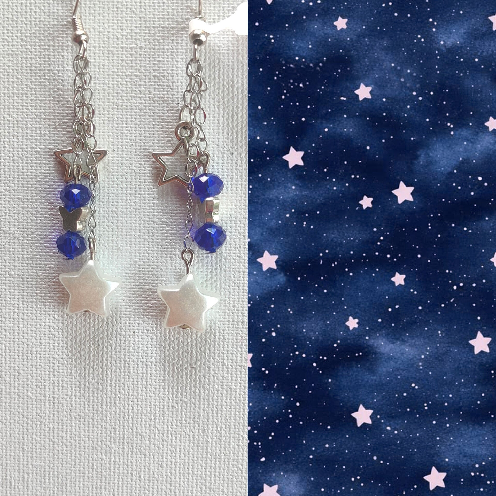 Star blue earrings