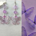 Purple butterfly earrings