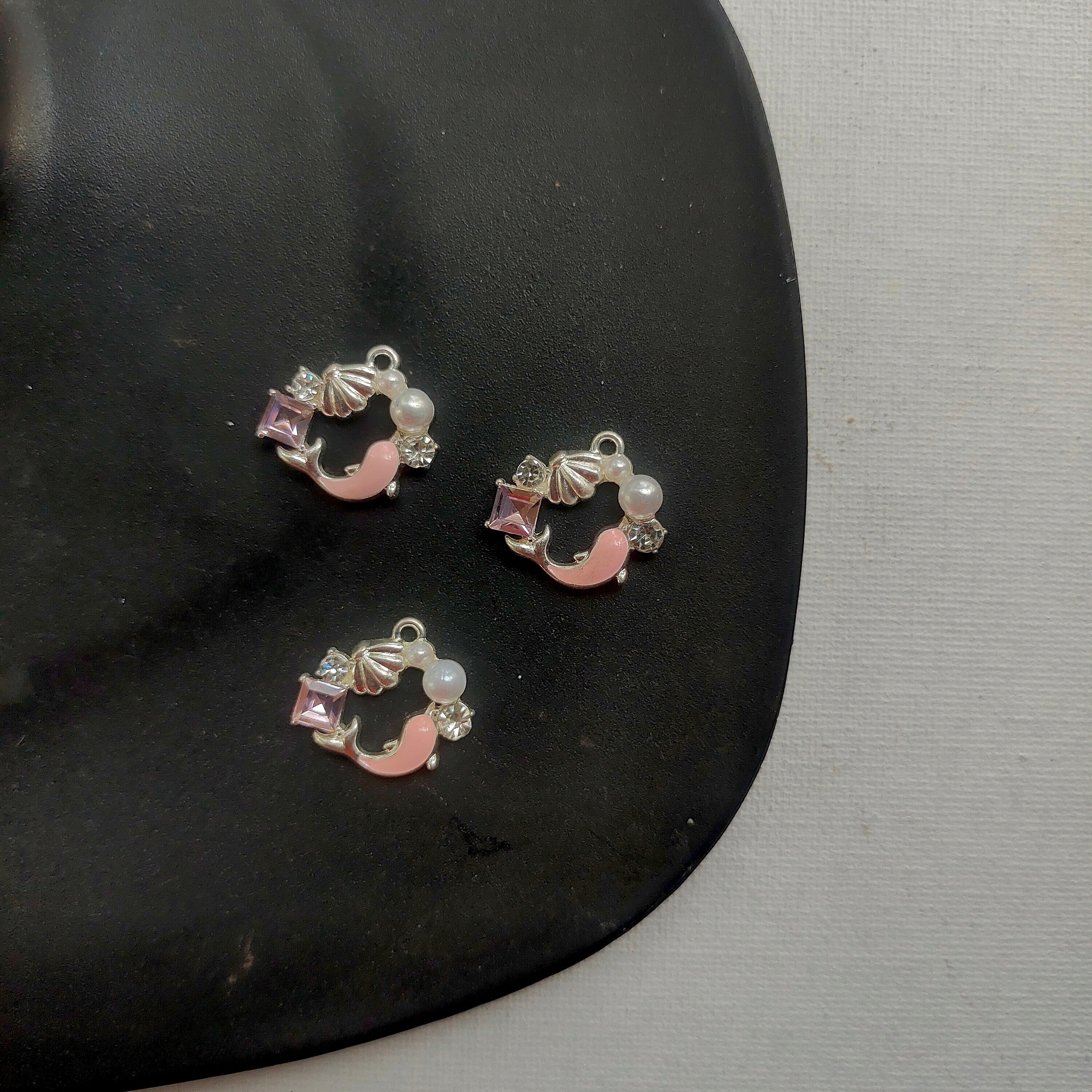 Stainless steel premium pink dolphin charm