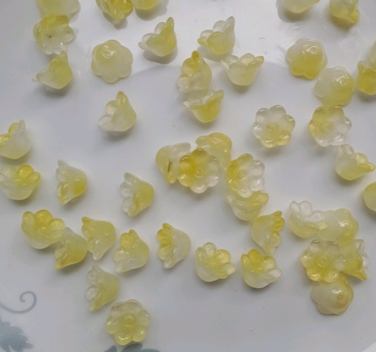 Yellow glass premium flower cap