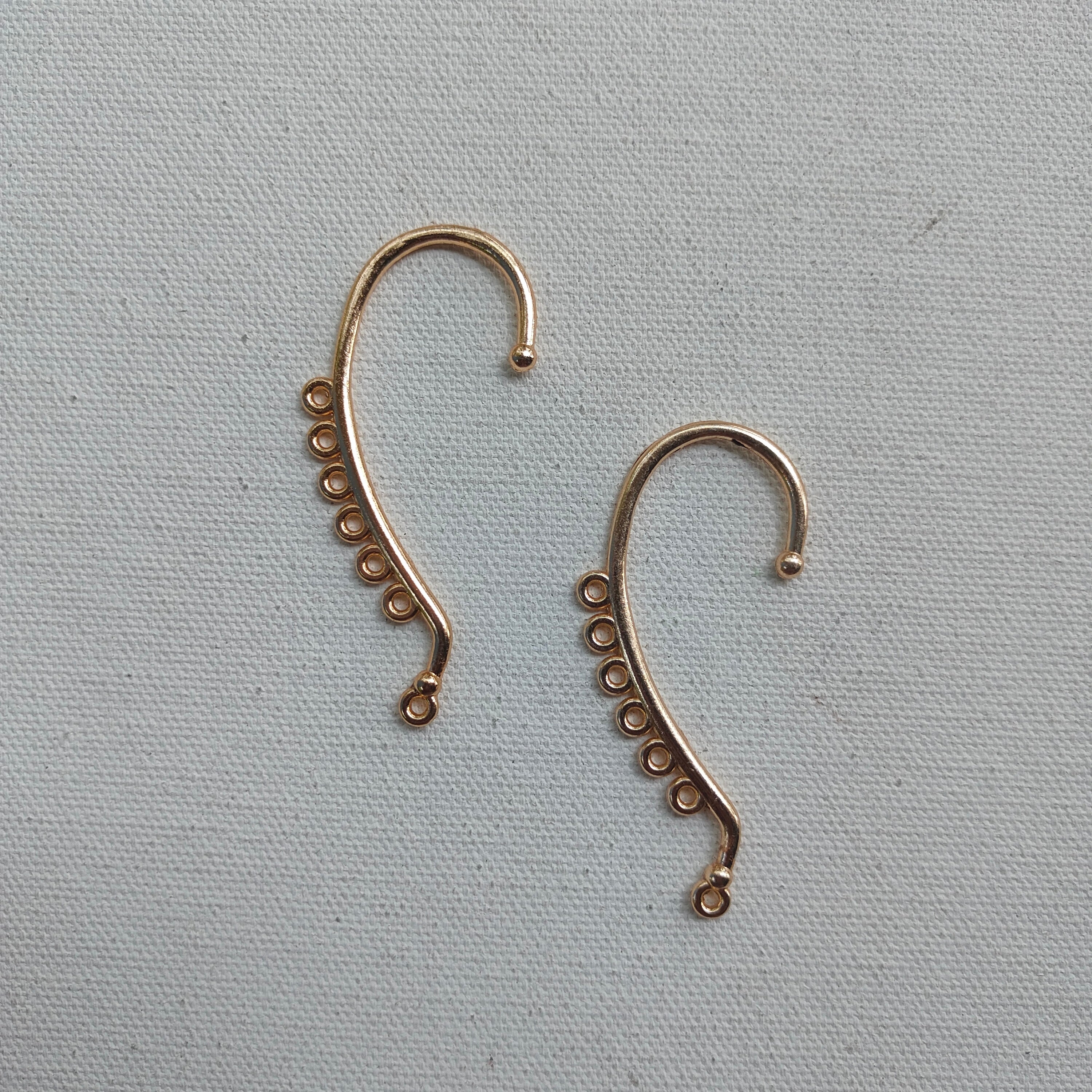 Golden earrcuffs pair
