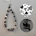 Black white phone charm