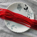 6mm red glass beads