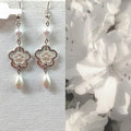 White flower earrings