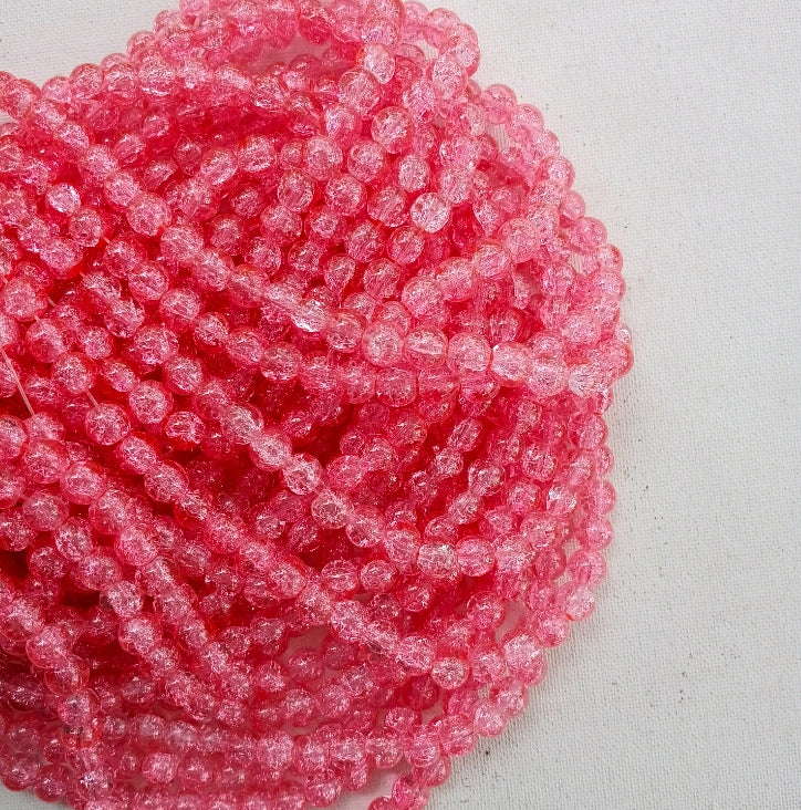 Dark pink crackle 8mm