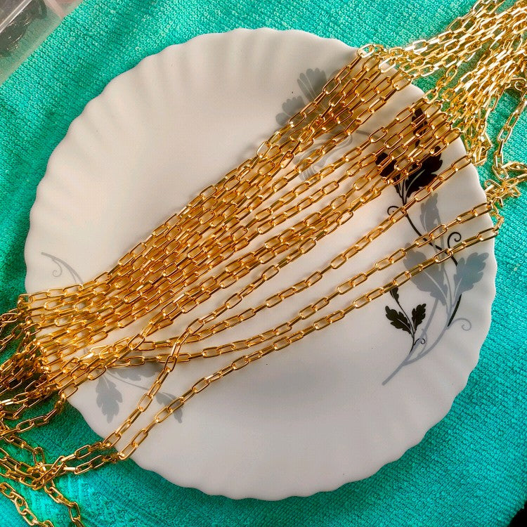 Big golden link chain per mtr