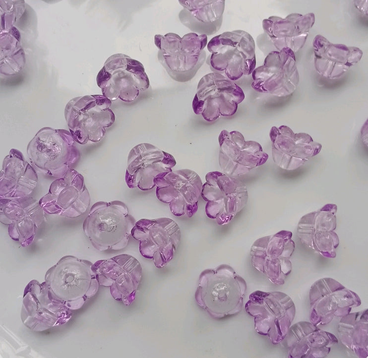 Purple transperant premium glass flower cap