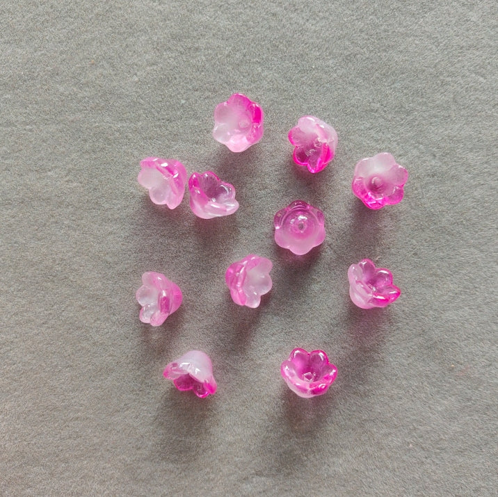 Dark pink glass premium flower cap