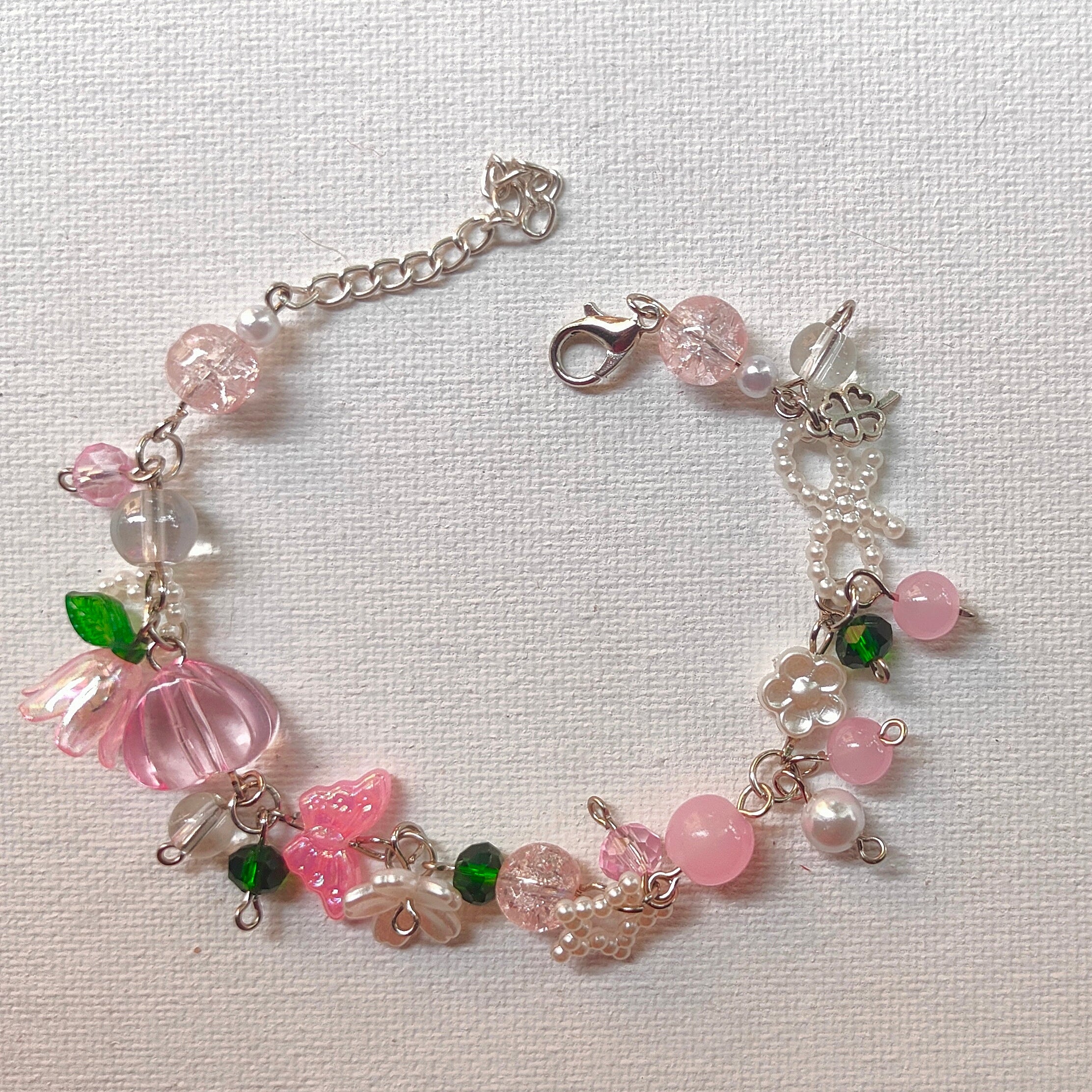 Pink bow bracelet