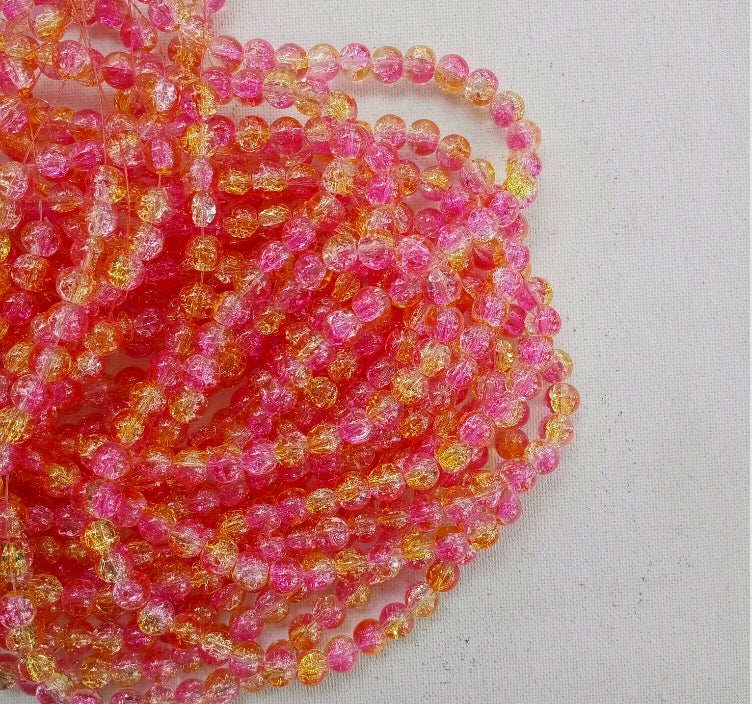Dual pink 8mm crackle
