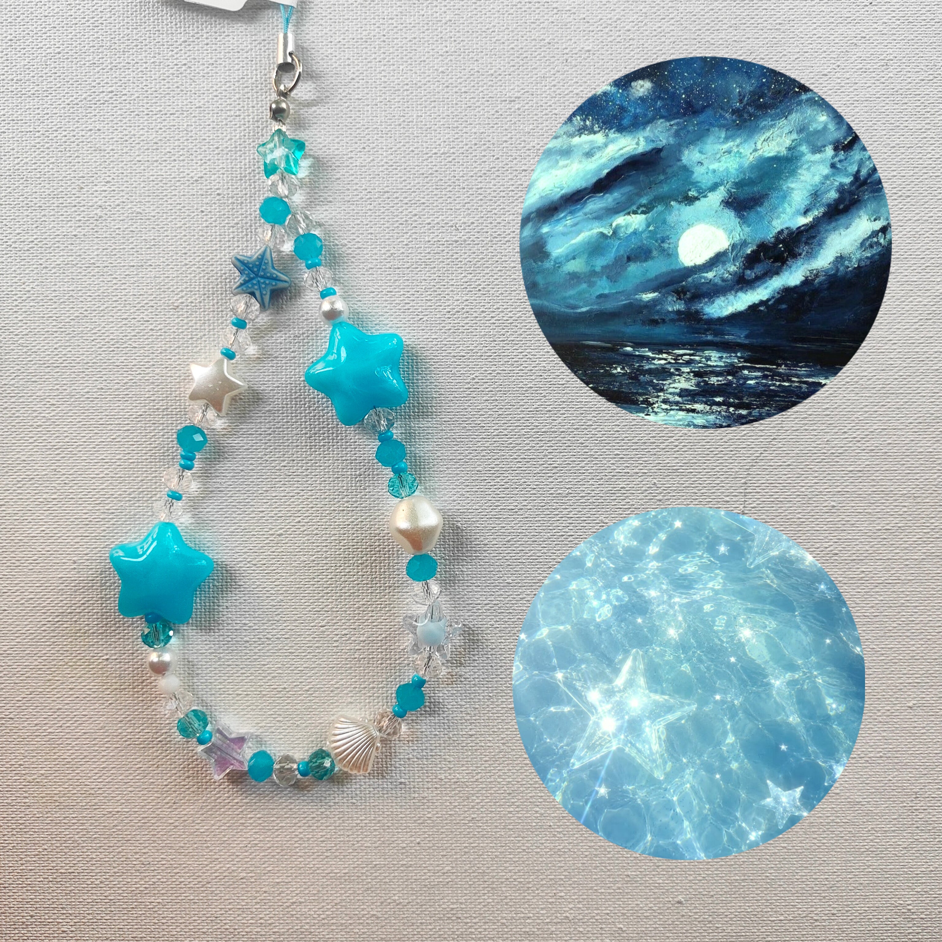 Blue star phone charm